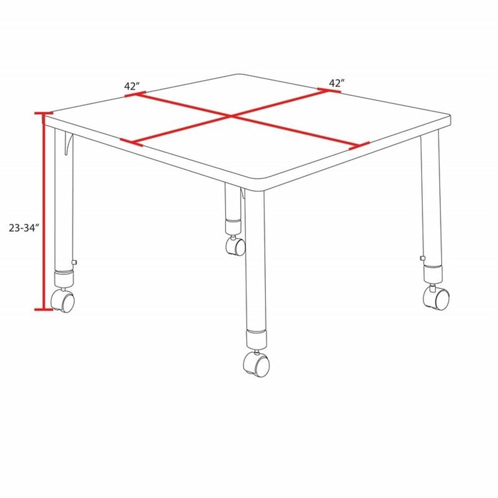 Square Mobile Table & 4 Stack Chairs J3539
