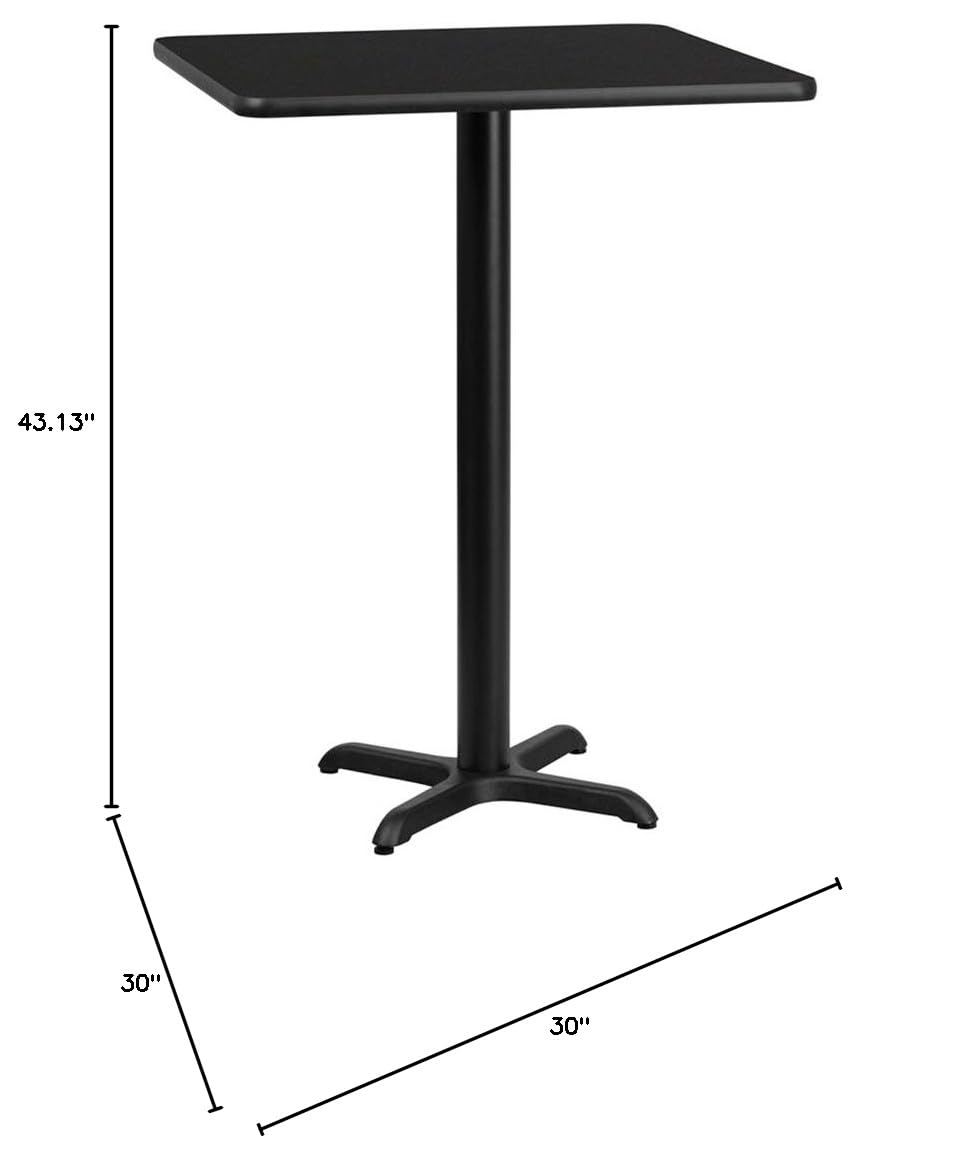 Black Laminate Table Top with Bar Height Table Base C582