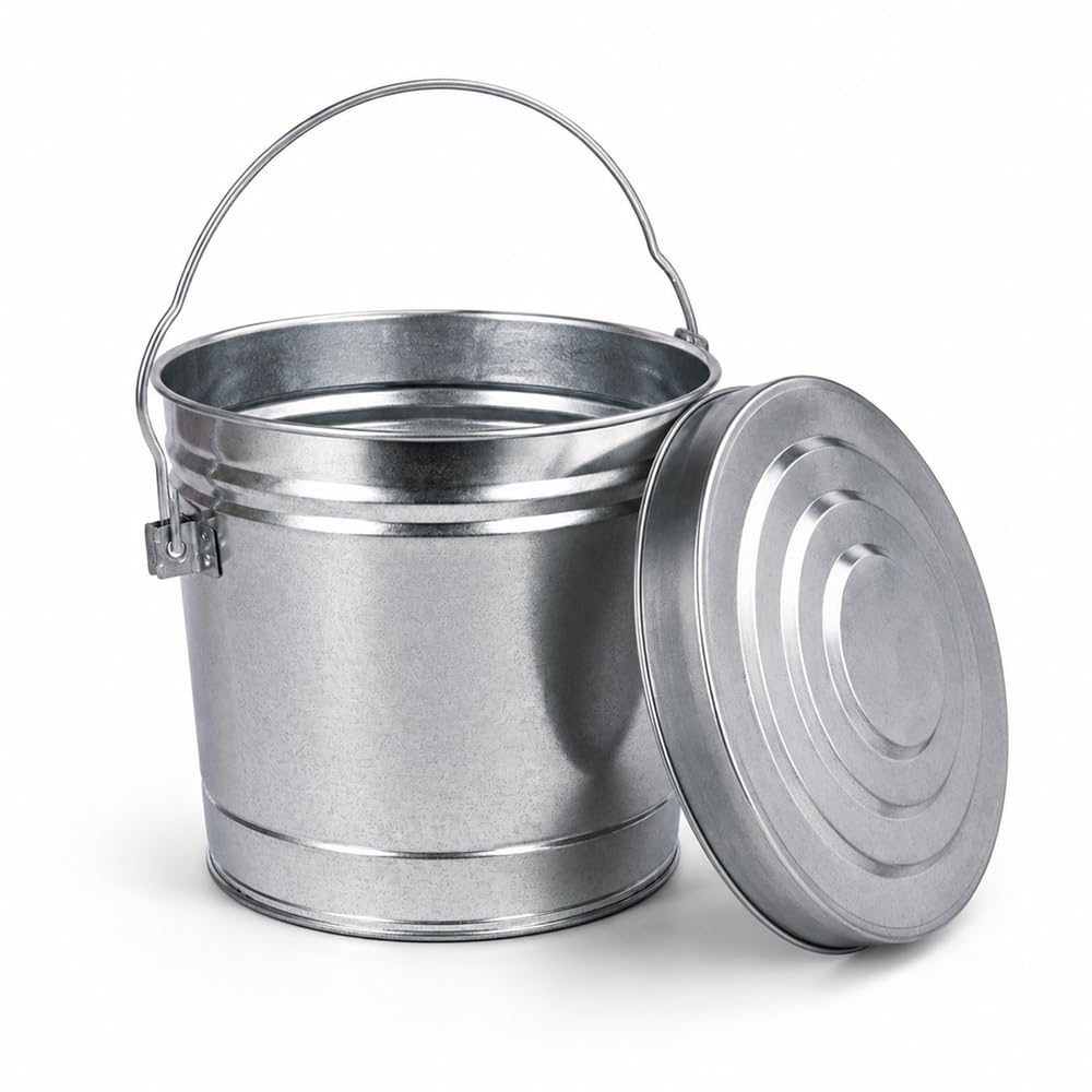 6 Gallon Galvanized Steel Can with Locking Lid I1501