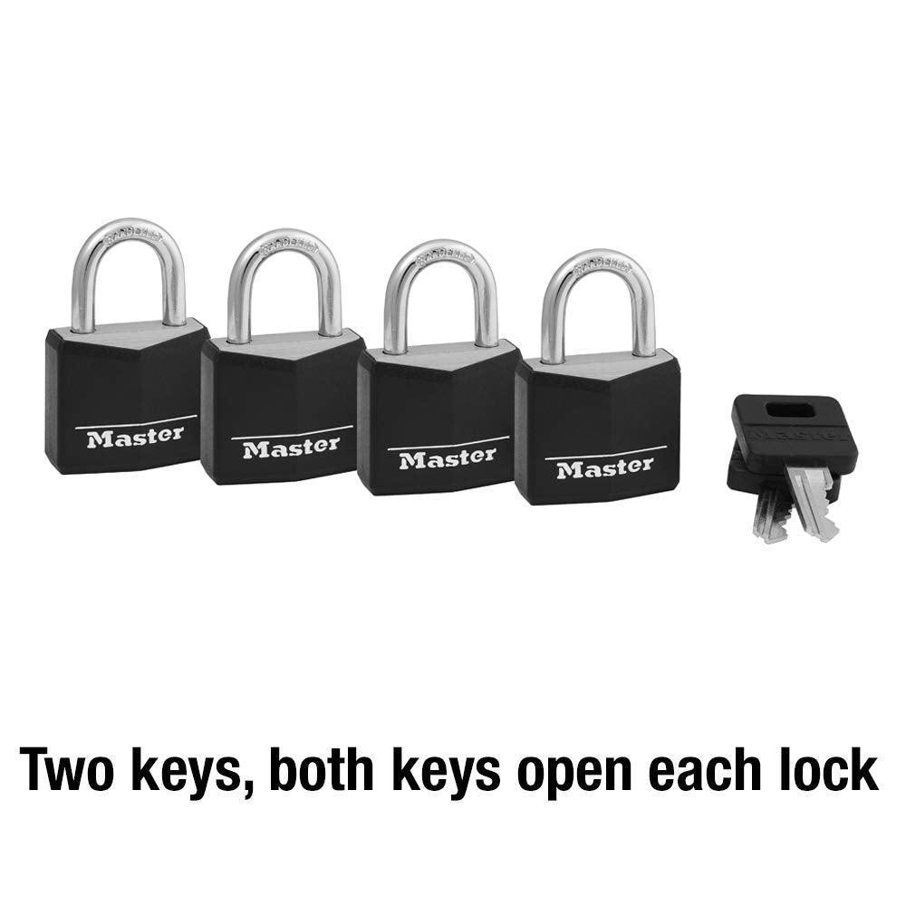 Outdoor Weather-Resistant Keyed Padlock 4-Pack Y731