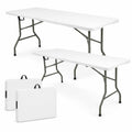 Set of 2 White 6 FT Folding Plastic Table D32973