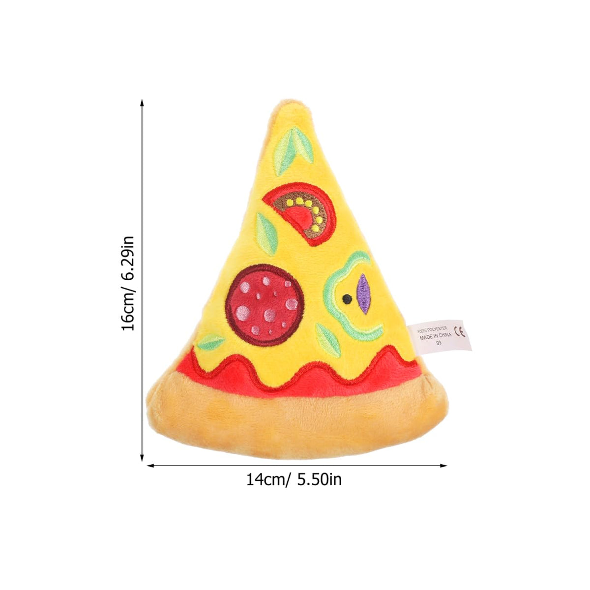 Squeaky Pizza Plush Dog Chew Toy 1 Pack I499