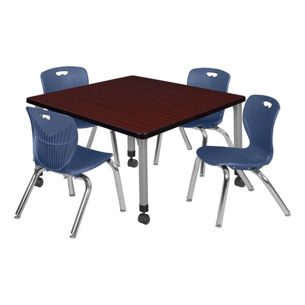 Square Mobile Table & 4 Stack Chairs J3539