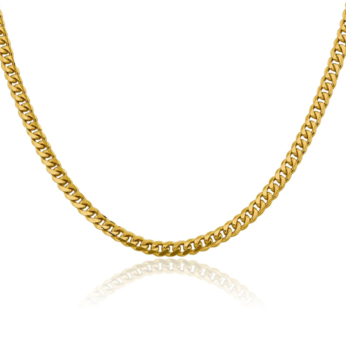14K Yellow Gold Miami Cuban Chain Necklace M754