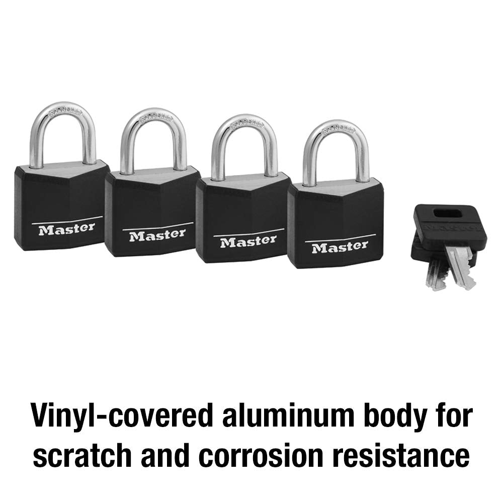 Outdoor Weather-Resistant Keyed Padlock 4-Pack Y731