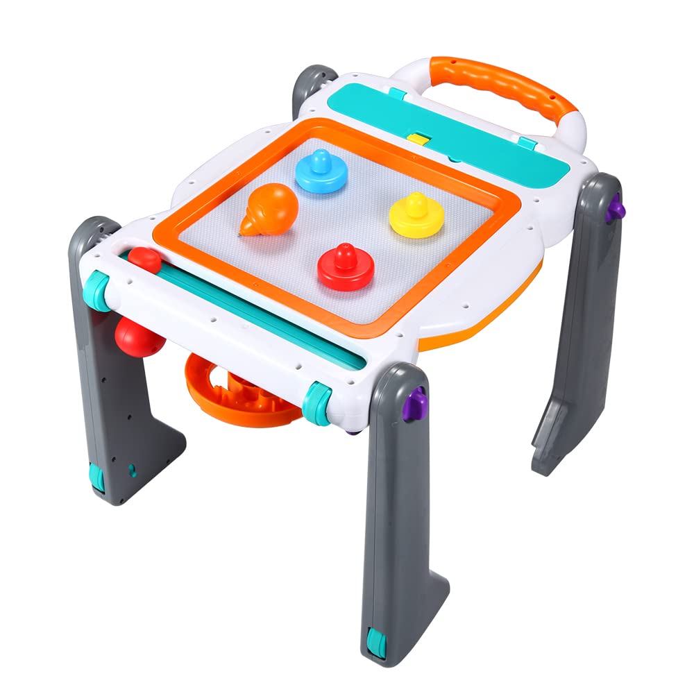 3-in-1 Sit-to-Stand Baby Walker Learning Walker Entertainment Table Drawing Board White/Gray T3431