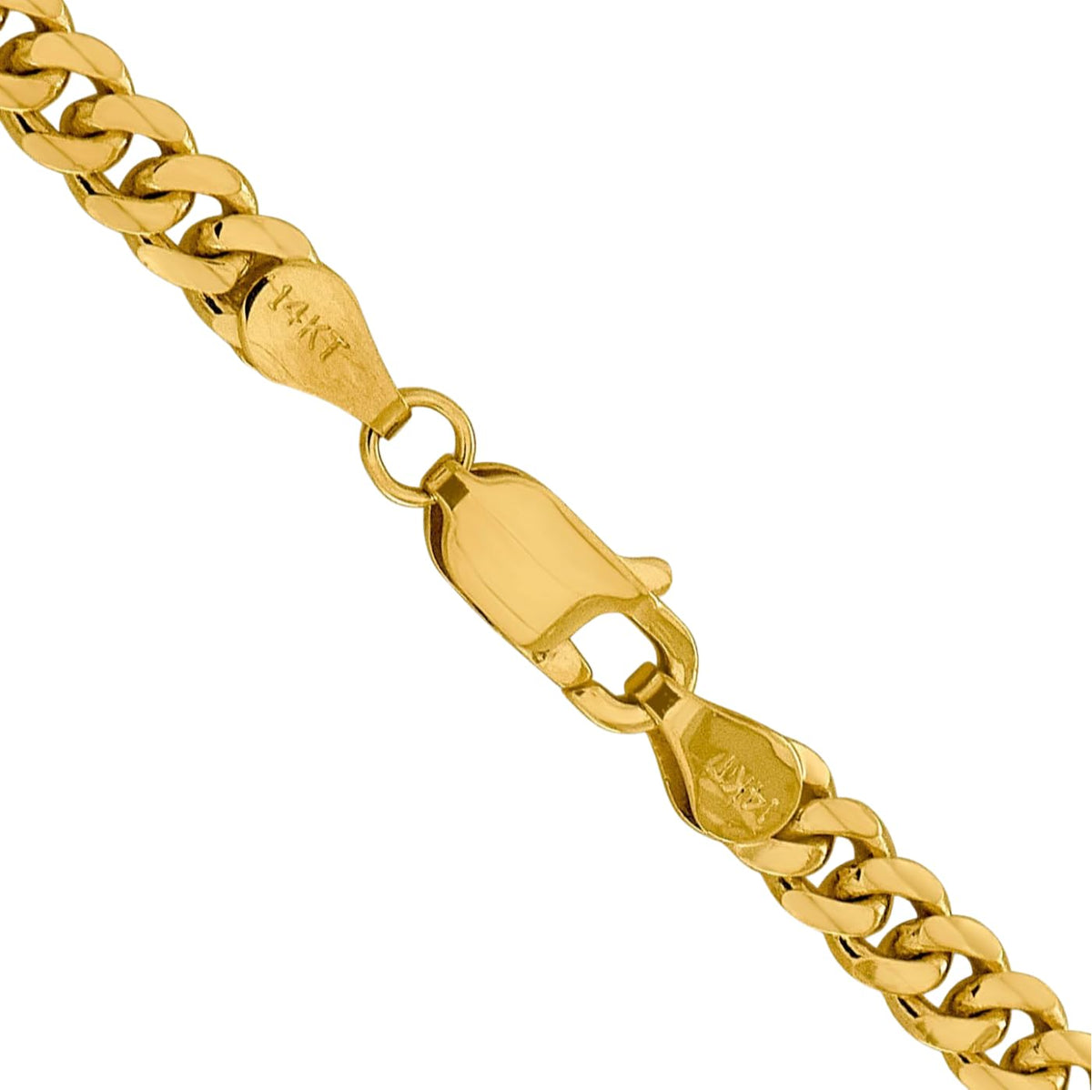 14K Yellow Gold Miami Cuban Chain Necklace M754