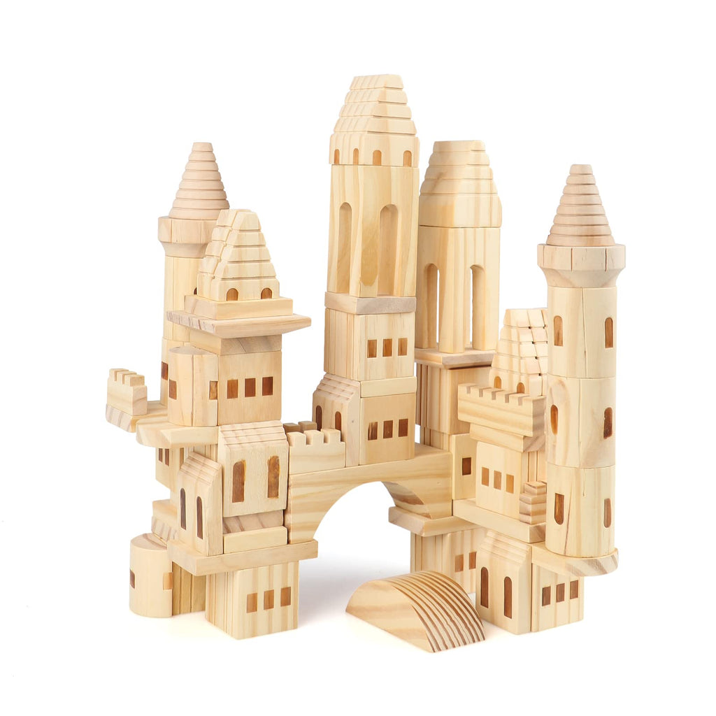 75 Pieces Wooden Castle Building Blocks E1438