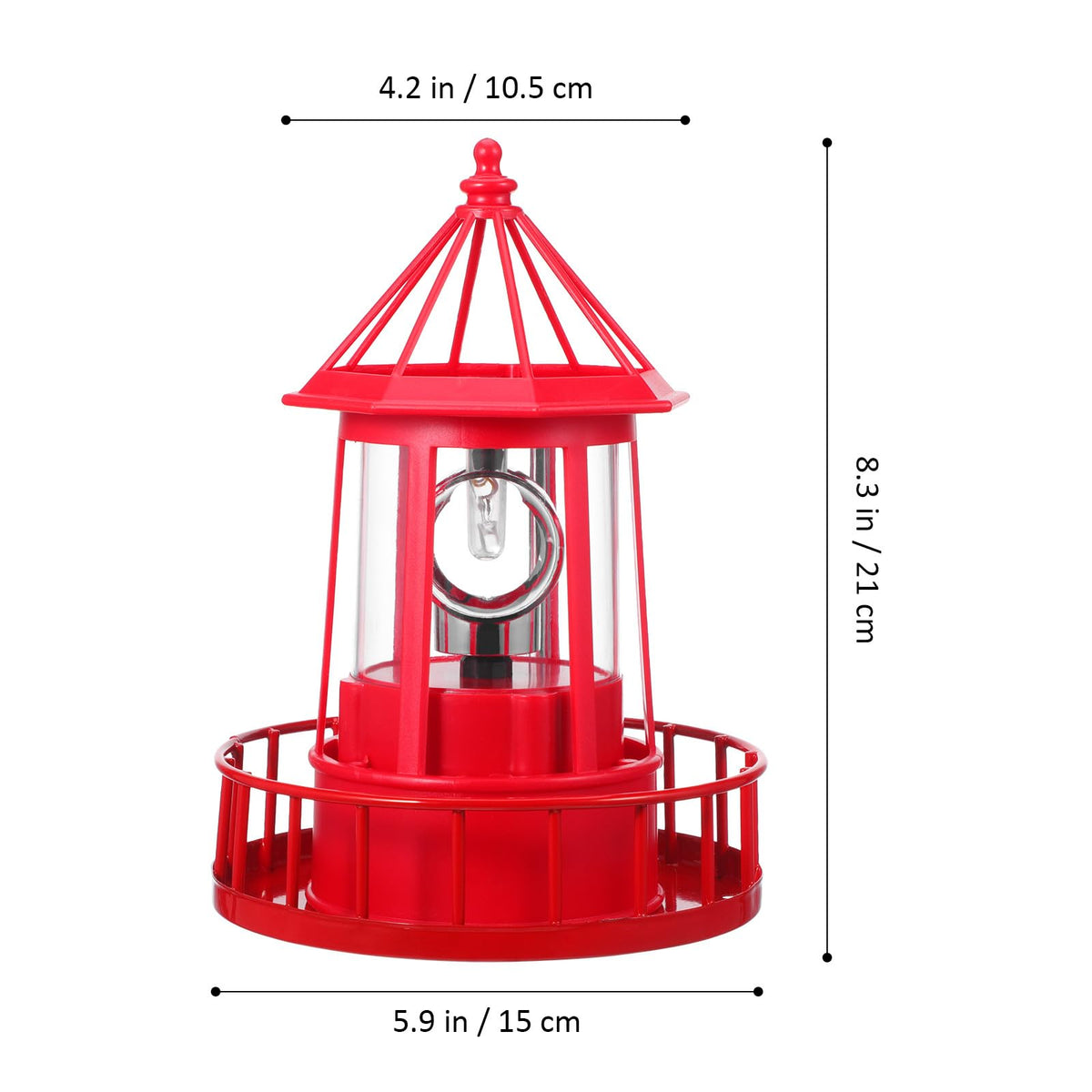 Rotating Metal Solar Lighthouse E6132