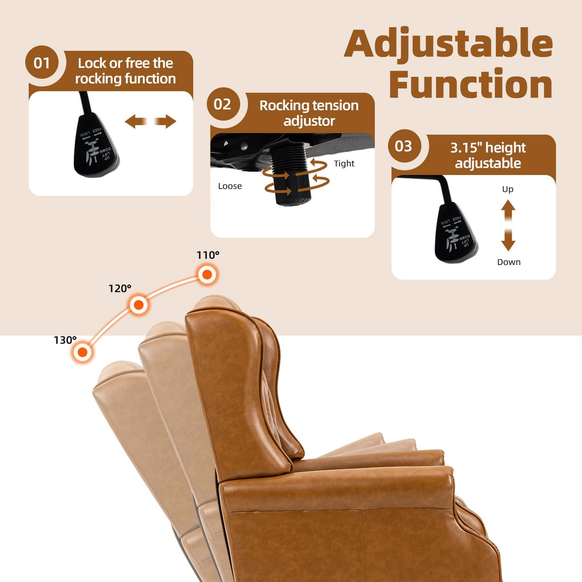 Brown Ergonomic Office Chair R5370