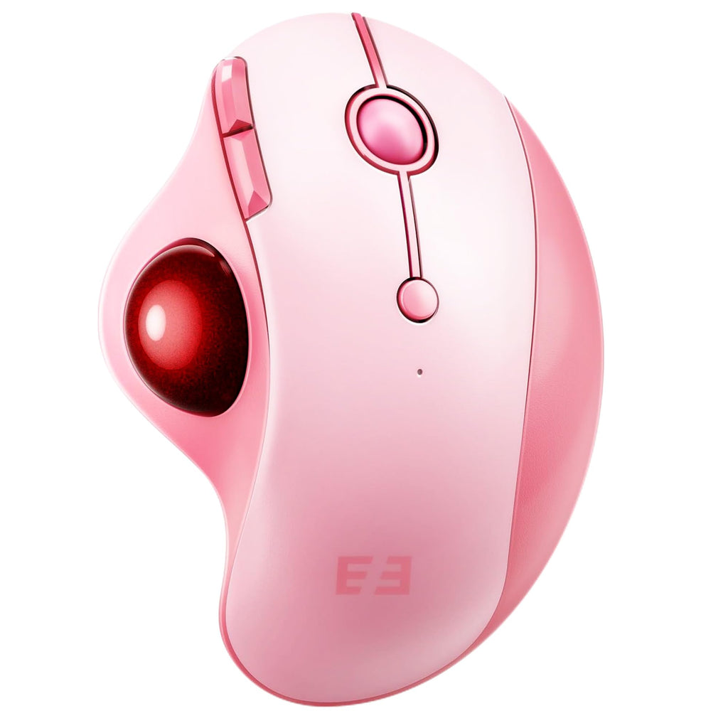 Wireless Ergonomic Pink Trackball Mouse Y571539
