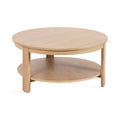 Round Two-Tier Wood Coffee Table with Storage V7170