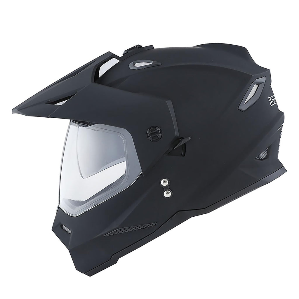 Youth Kids Dual Sport Dual Visor Full Face Helmet Matt Black D3933