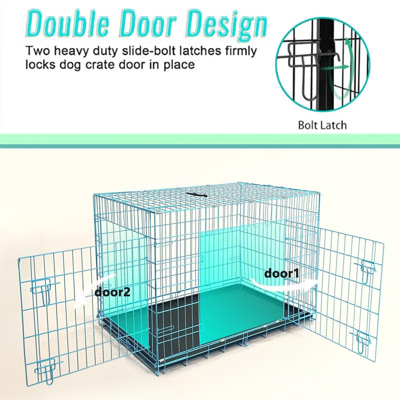 36-Inch Folding Metal Dog Crate with Divider and Removable Tray P82527