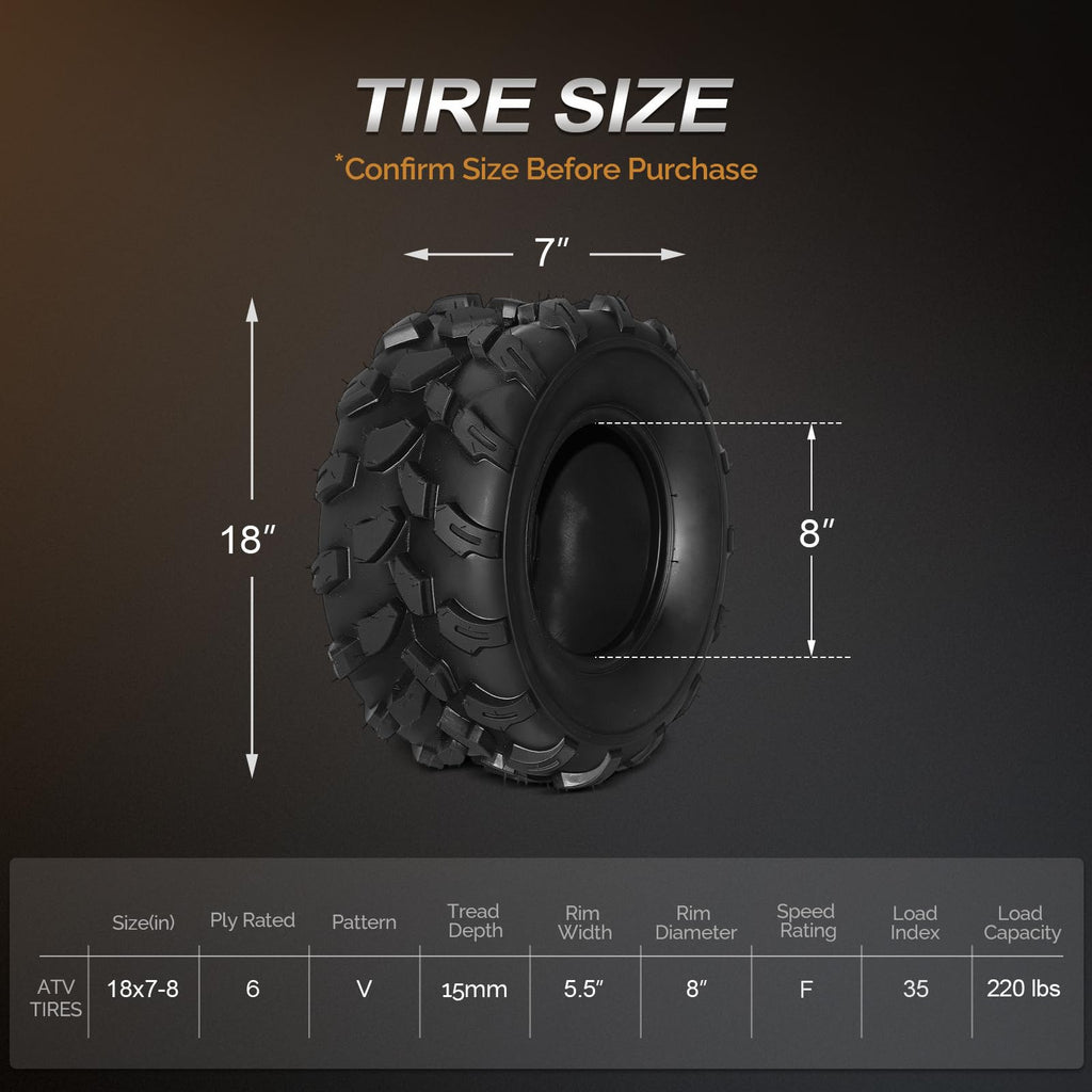 Set of 2 18x7-8 All-Terrain Mud Tires P42199