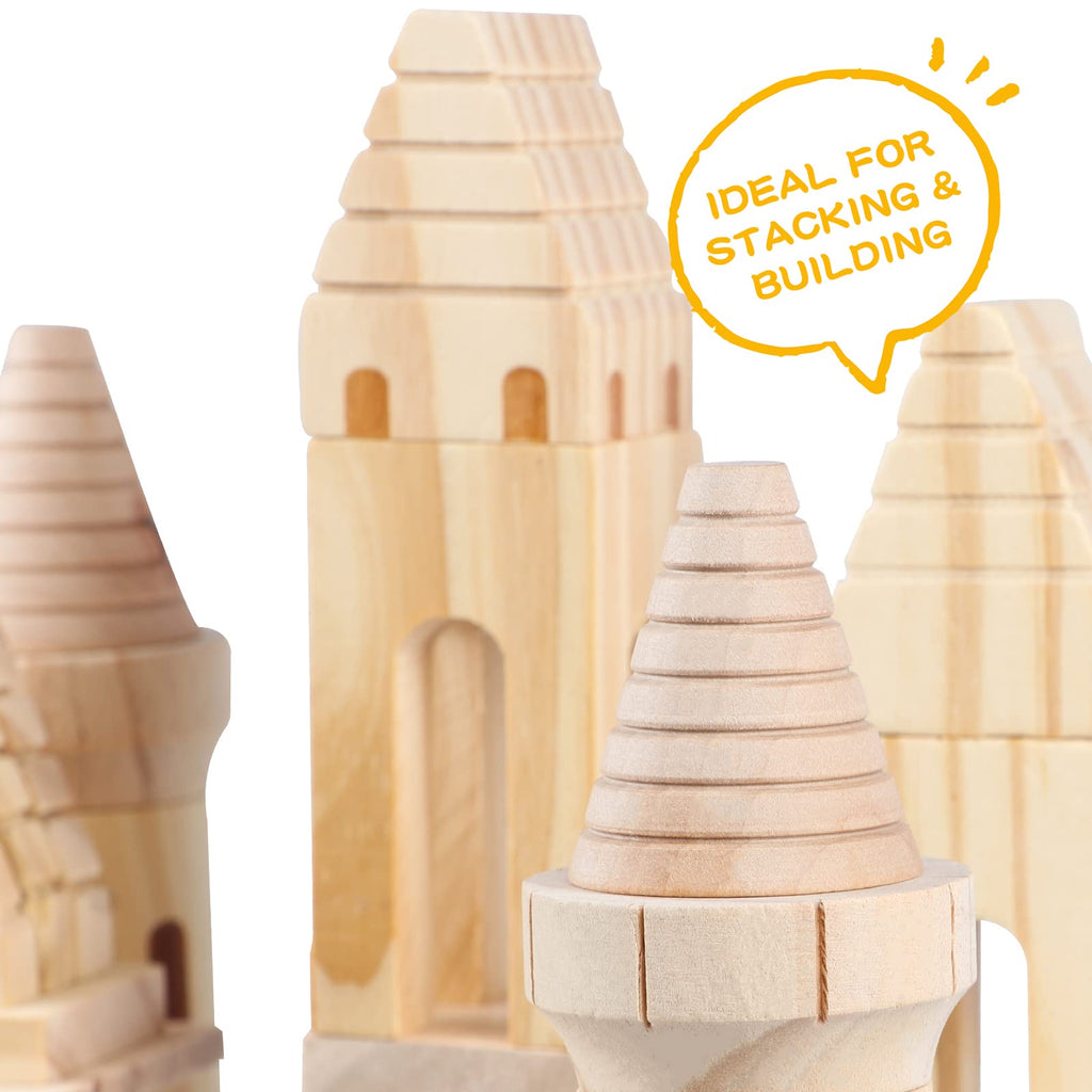 75 Pieces Wooden Castle Building Blocks E1438