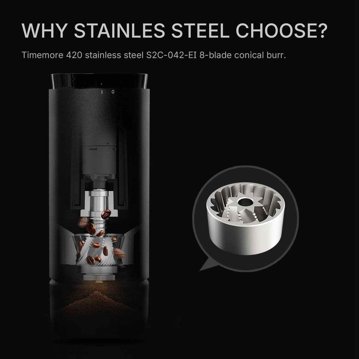 Portable Electric Burr Coffee Grinder with 30 Settings X326286