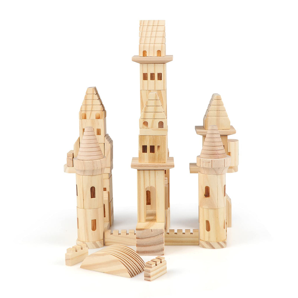 75 Pieces Wooden Castle Building Blocks E1438