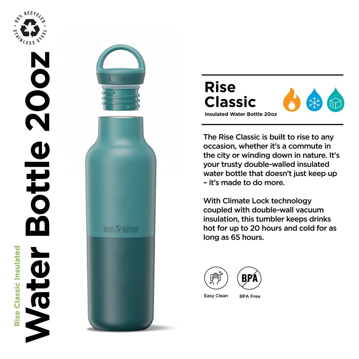 20 oz Stainless Steel Insulated Water Bottle F761362