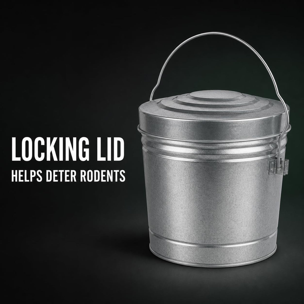 6 Gallon Galvanized Steel Can with Locking Lid I1501