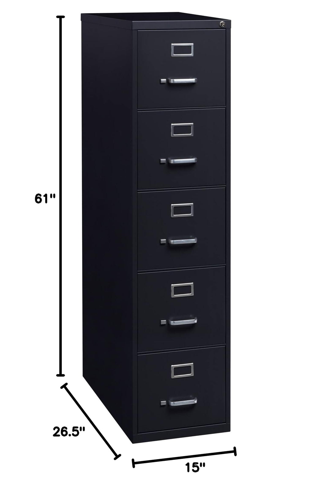 Black 5 Drawer Vertical File Cabinet N769