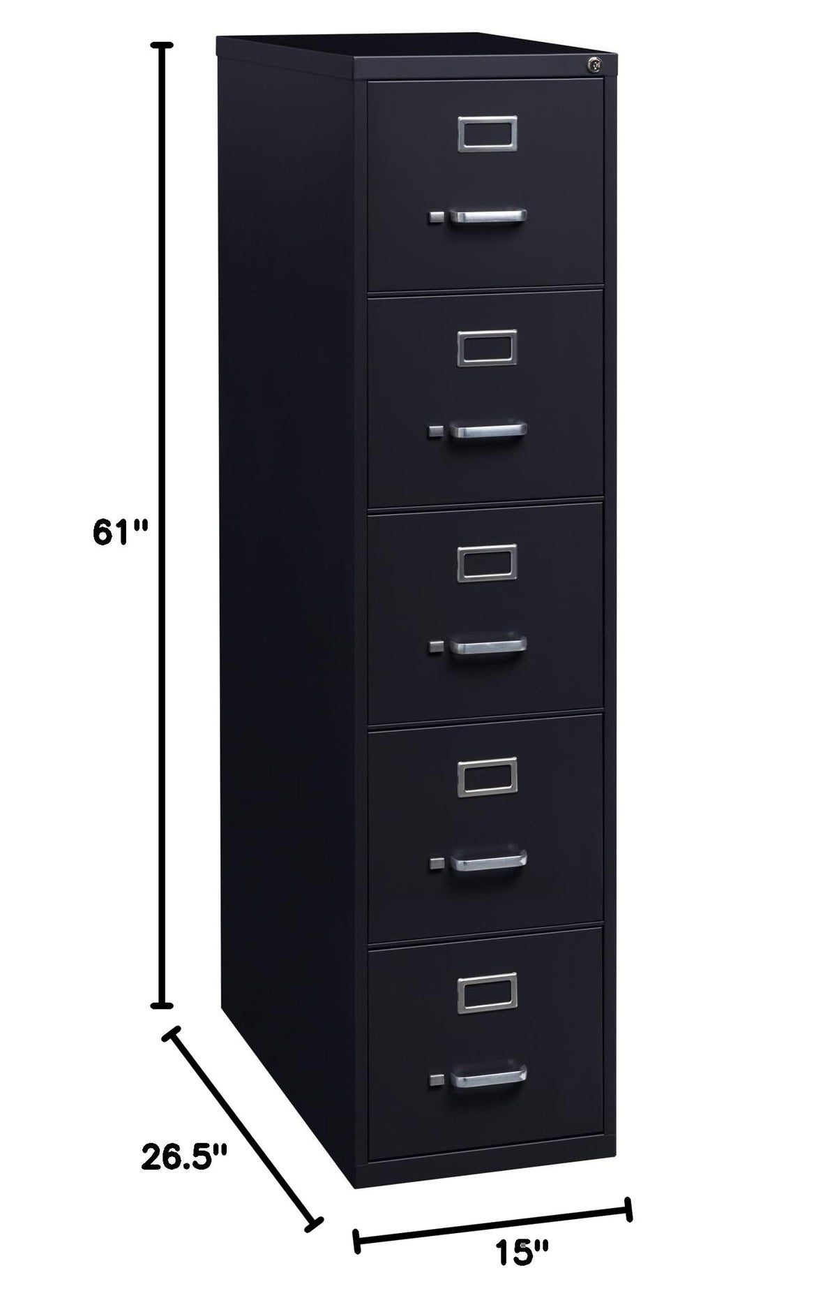 Black 5 Drawer Vertical File Cabinet N769
