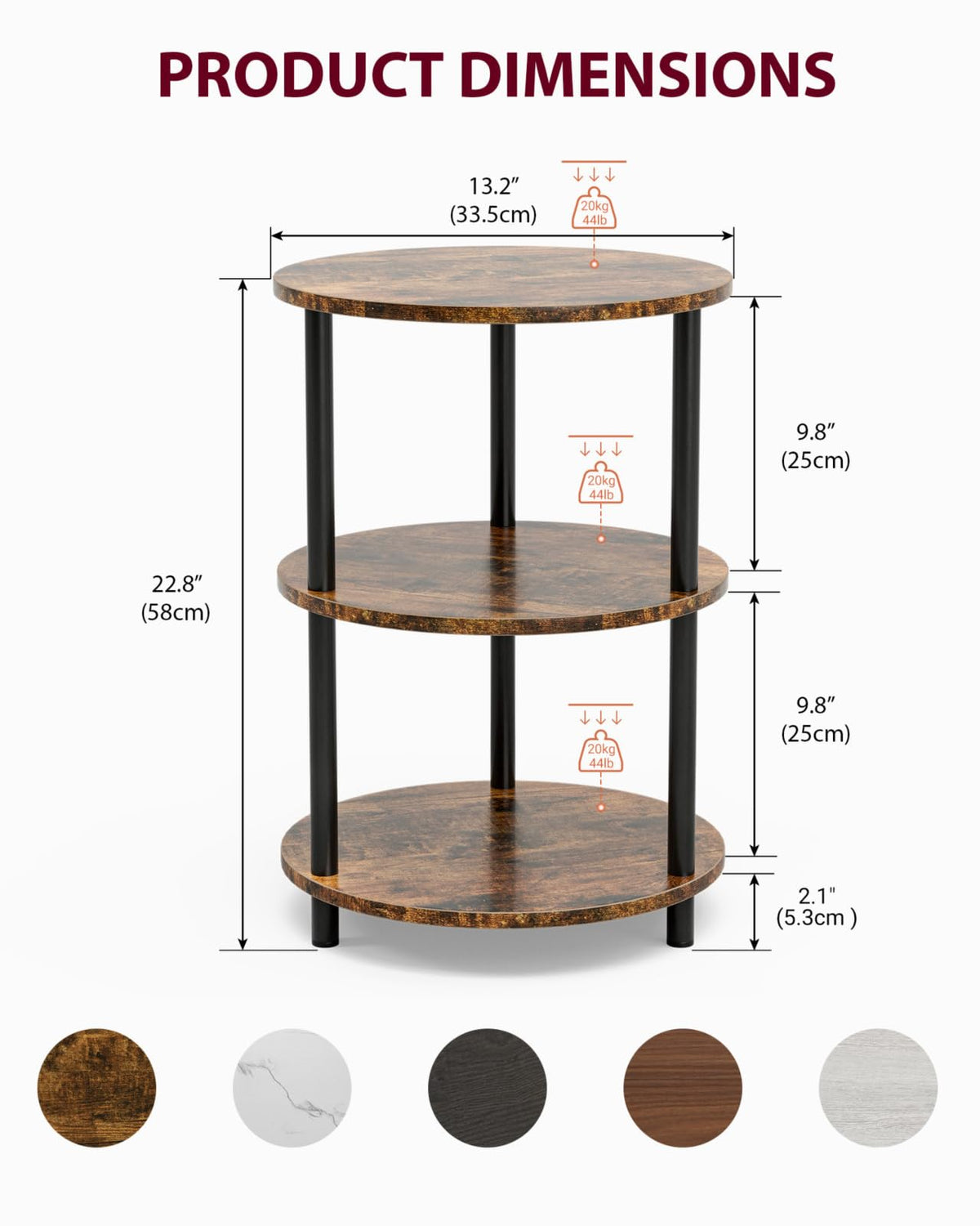 Small Round 3 Tier Coffee Table G227