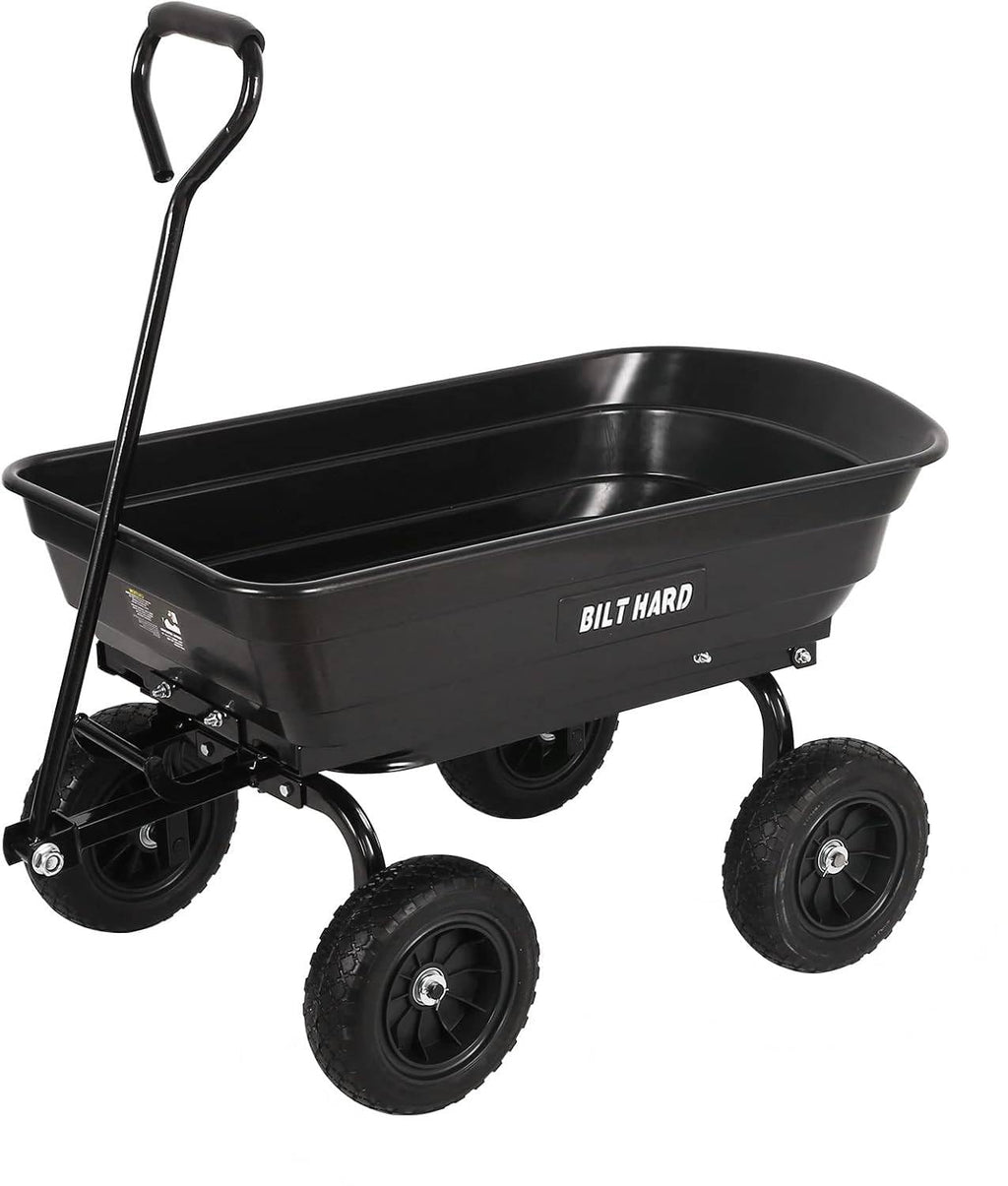 4 Cu.Ft. Poly Yard Dump Cart with 180° Rotating Handle Q54330