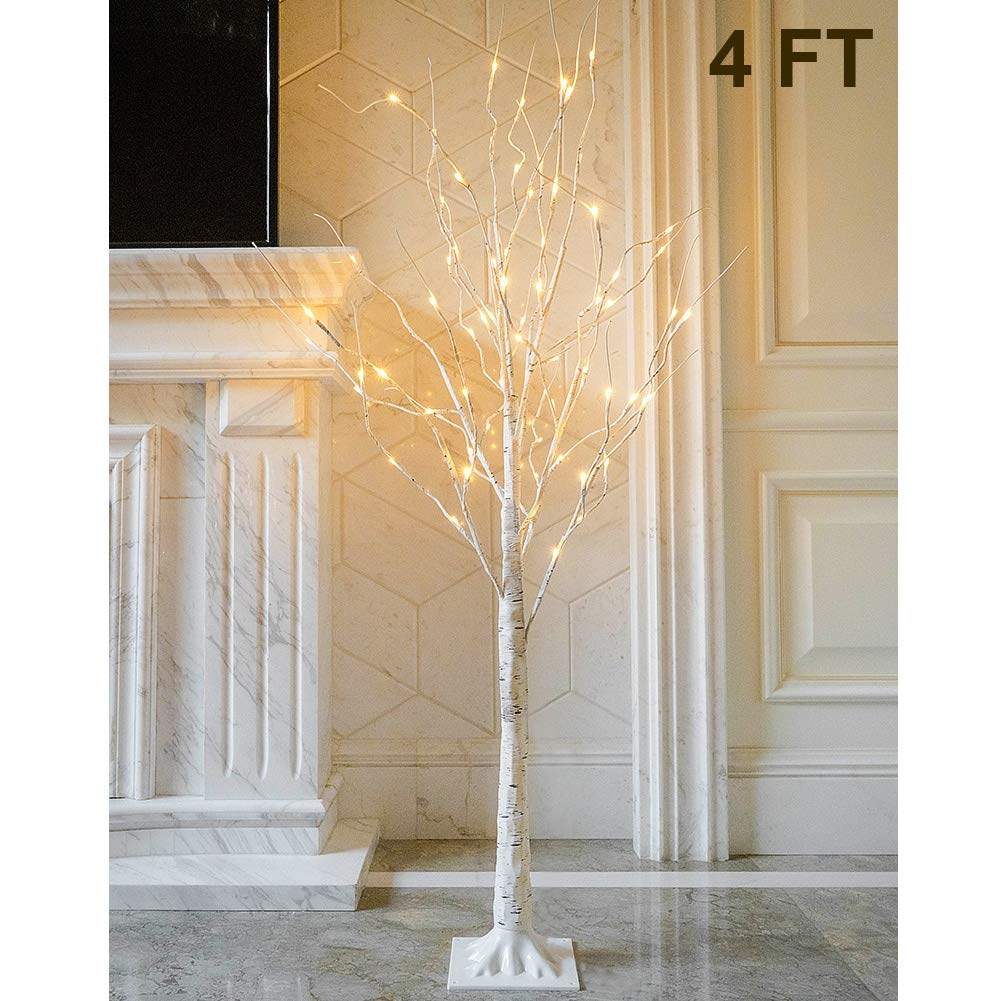 48 LED Lighted Birch Tree 4 Feet X16993