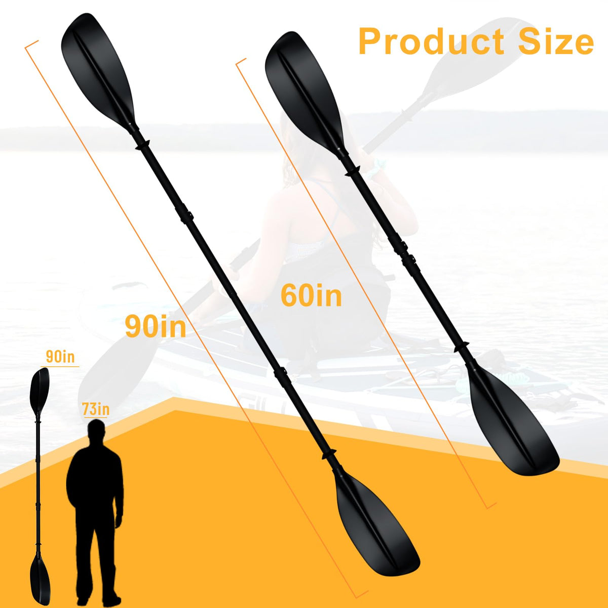 Adjustable 60-90 Inch Kayak Paddle Q82046