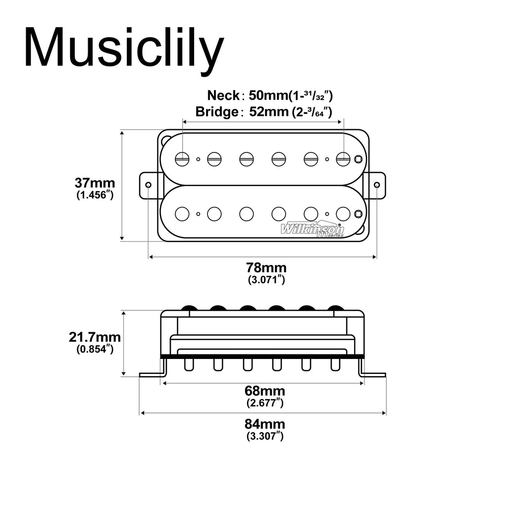 Alnico 5 Open Humbucker Pickups Set Black F2829