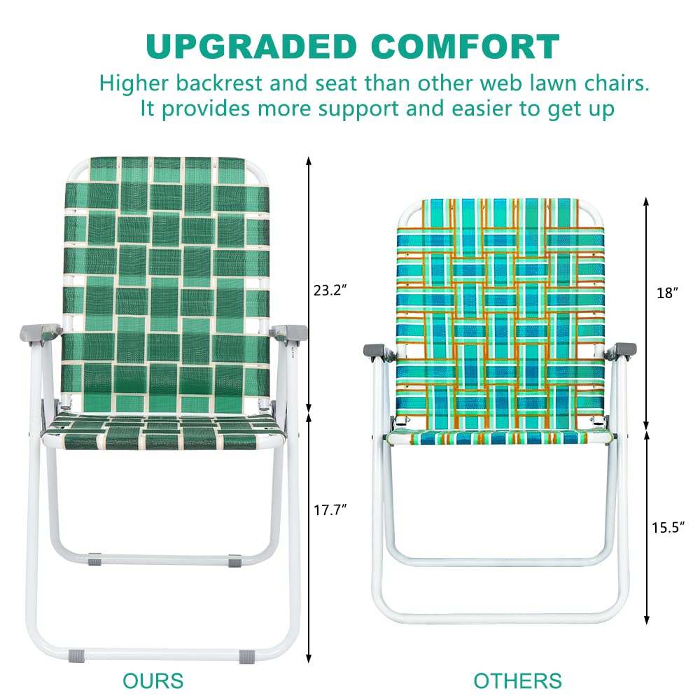 Dark Green Set of 2 Webbed Folding Chairs O51258