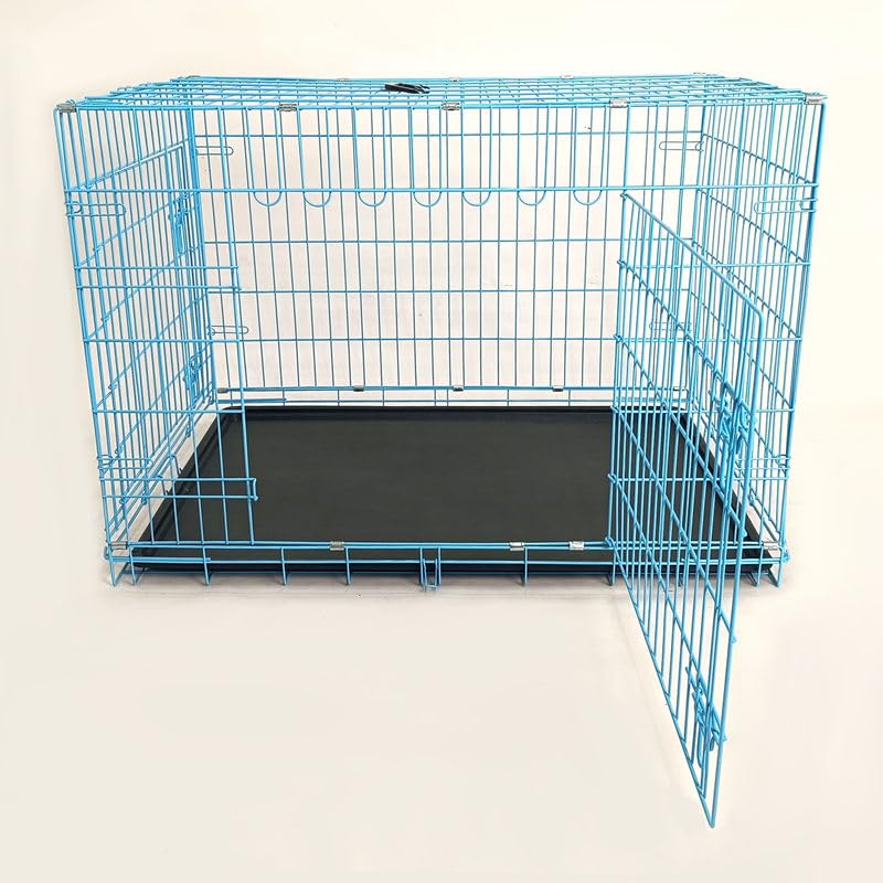 36-Inch Folding Metal Dog Crate with Divider and Removable Tray P82527