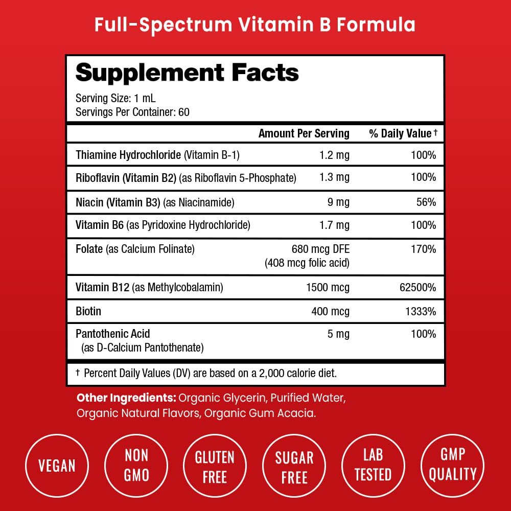 Organic Vitamin B Complex Liquid Drops 2oz G716
