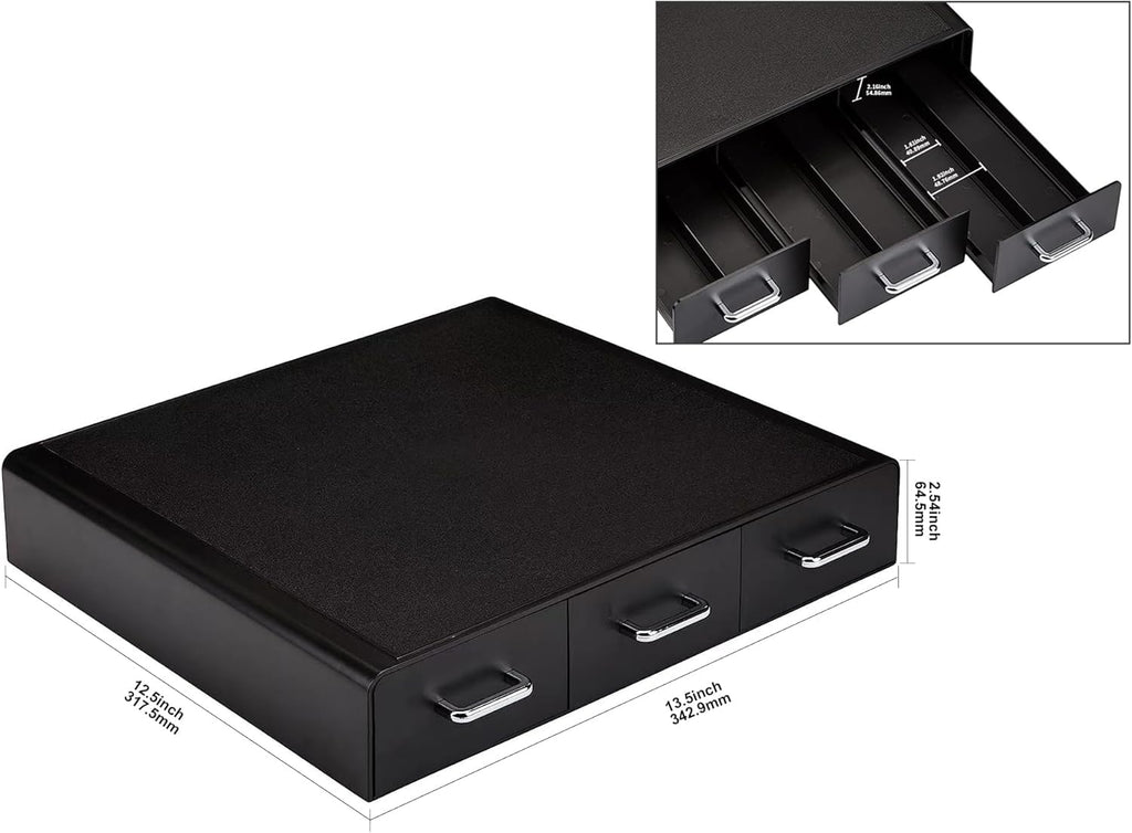 Black 36 Pod Capacity 3 Drawer Coffee Pod Storage Drawer Q597