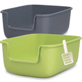 Large High Sided Cat Litter Box with Scoop 2 Pack U6769