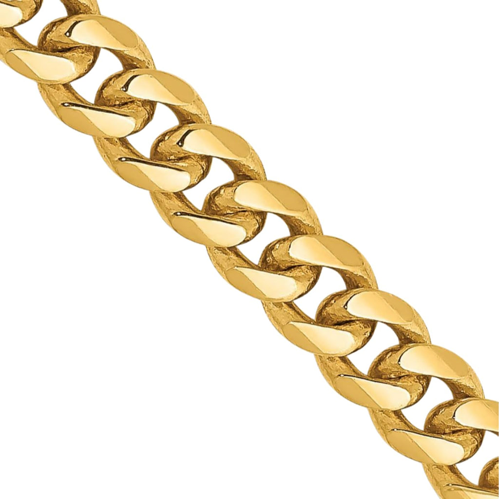 14K Yellow Gold Miami Cuban Chain Necklace M754