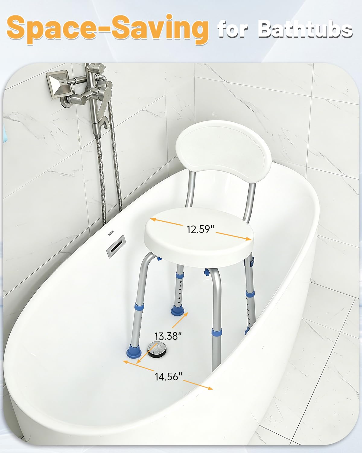 Swivel Shower Chair with Back T629