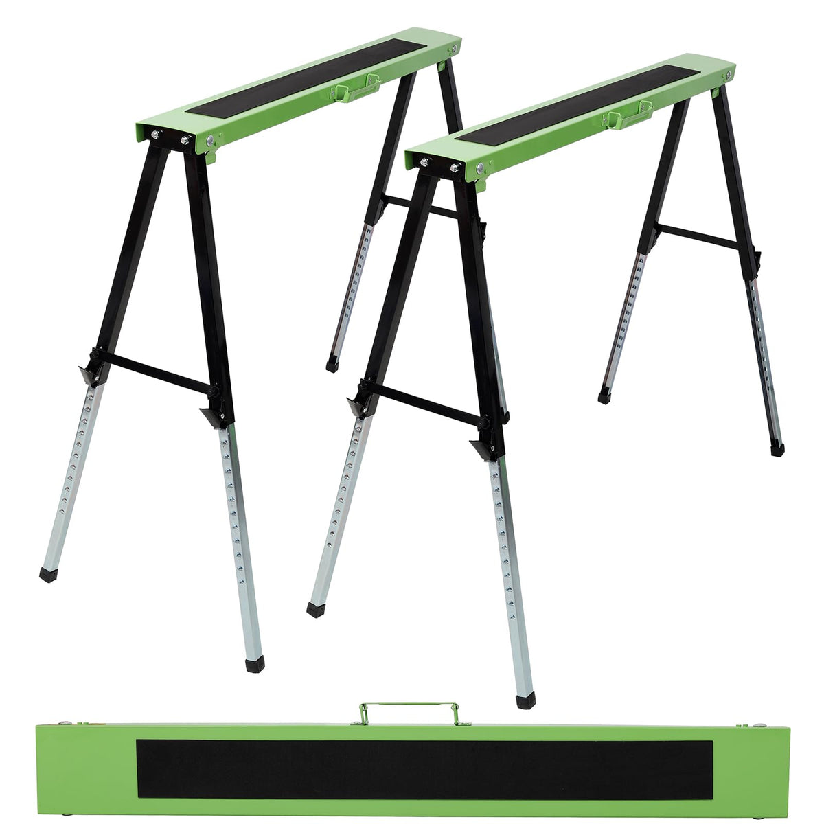 Adjustable Height Folding Sawhorse 2-Pack, 660lb Capacity F83539