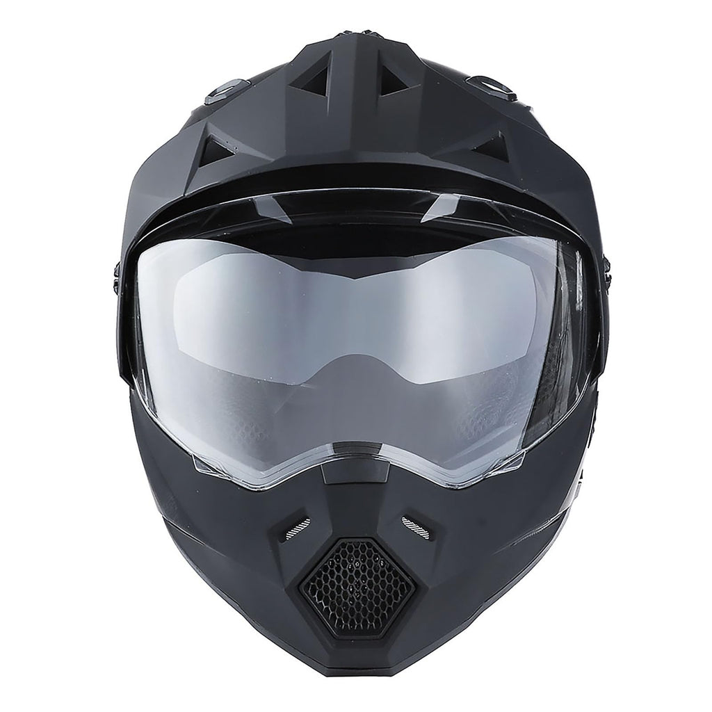 Youth Kids Dual Sport Dual Visor Full Face Helmet Matt Black D3933