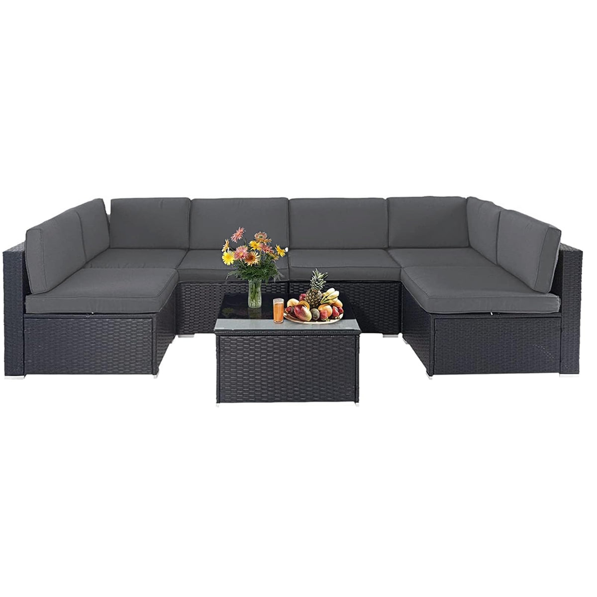 Grey 7-Piece Outdoor Patio Furniture Set R4698