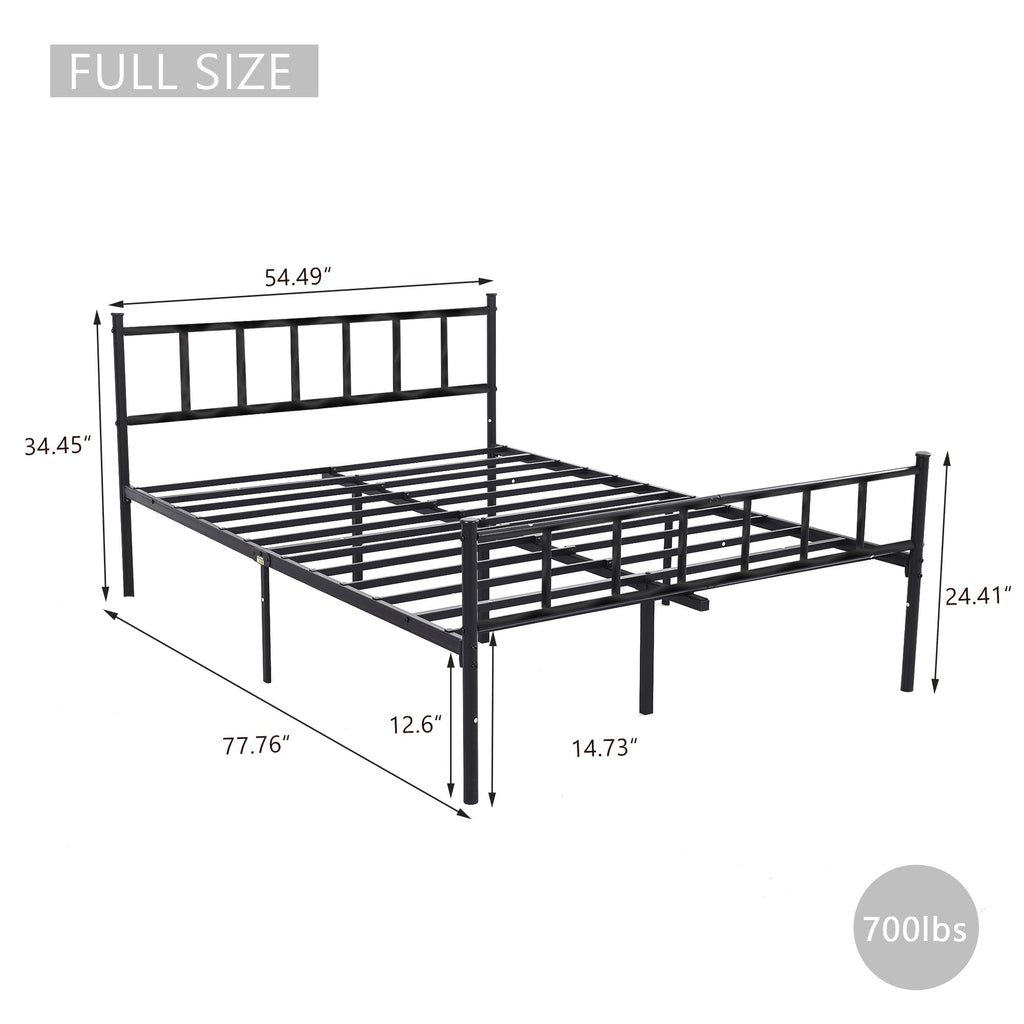 Black Full Size Metal Platform Bed Frame M9086
