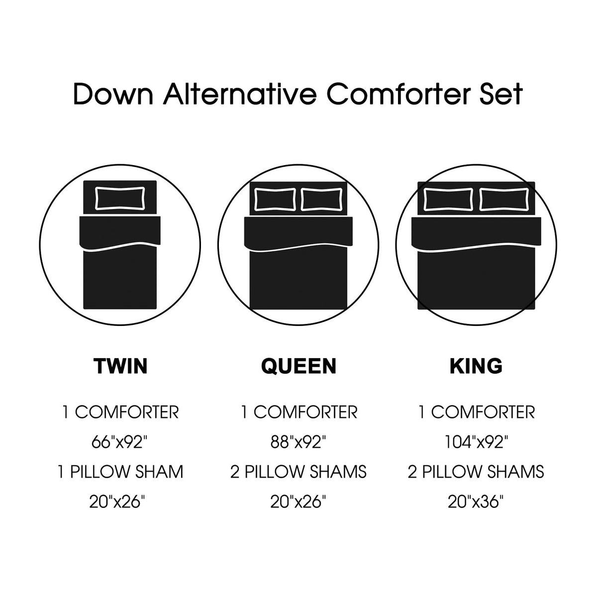 Forest Green King Size Reversible Down Alternative Comforter Set A6393