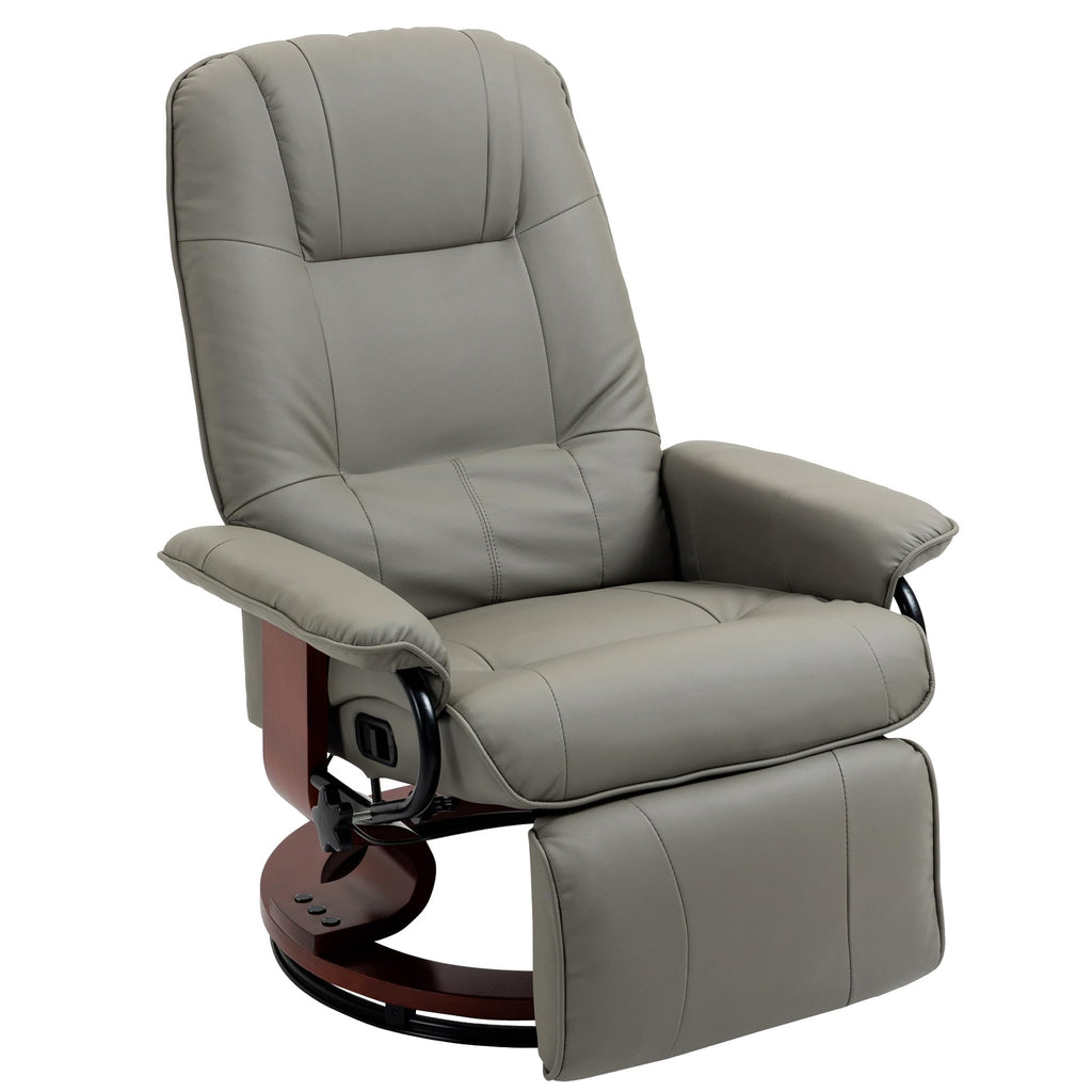 Gray PU Leather Swivel Recliner Chair K504