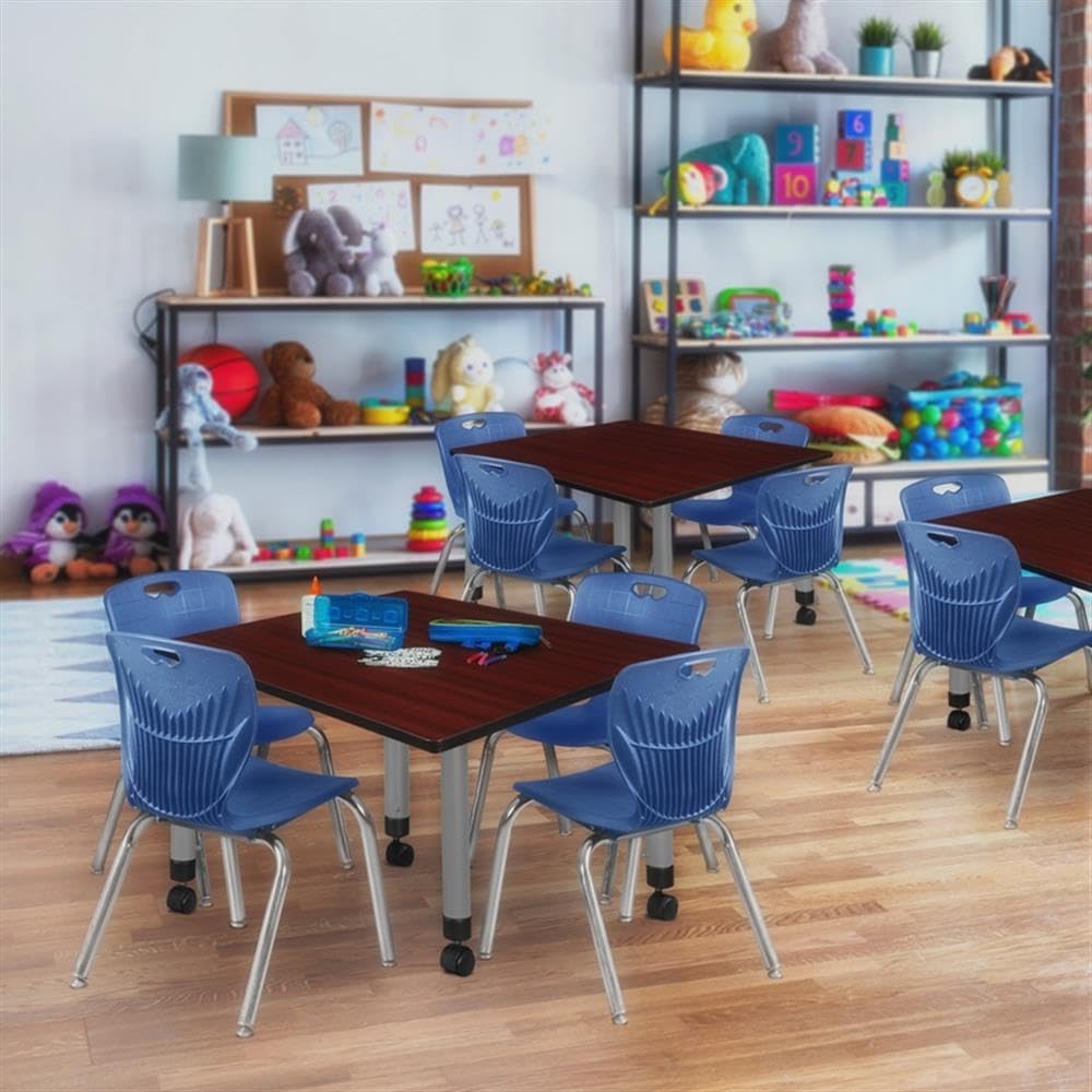 Square Mobile Table & 4 Stack Chairs J3539