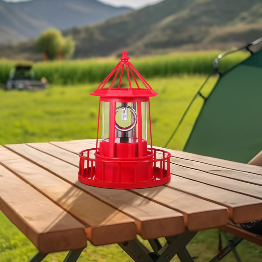 Rotating Metal Solar Lighthouse E6132