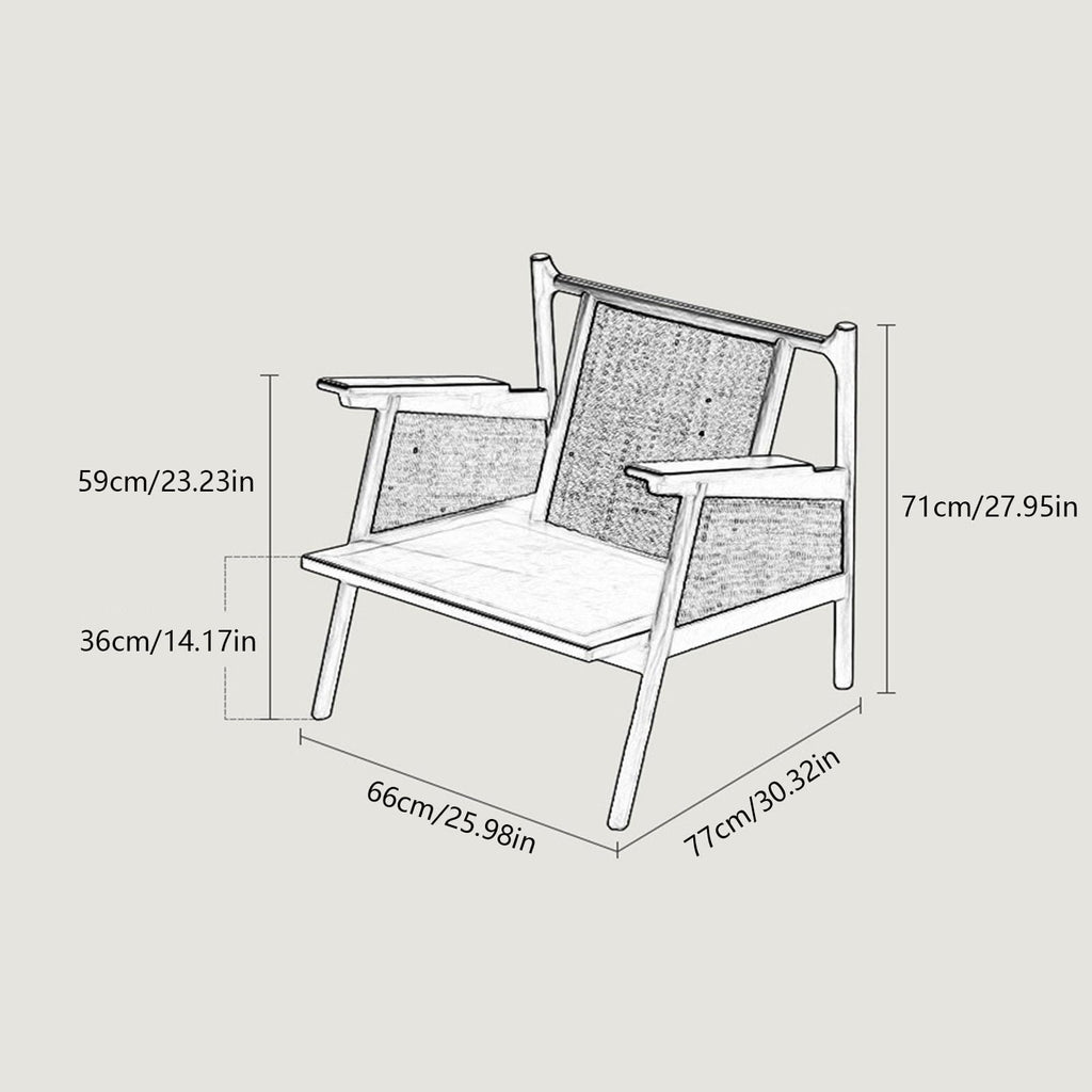 Rattan Wood Wicker Sofa Chair H403780
