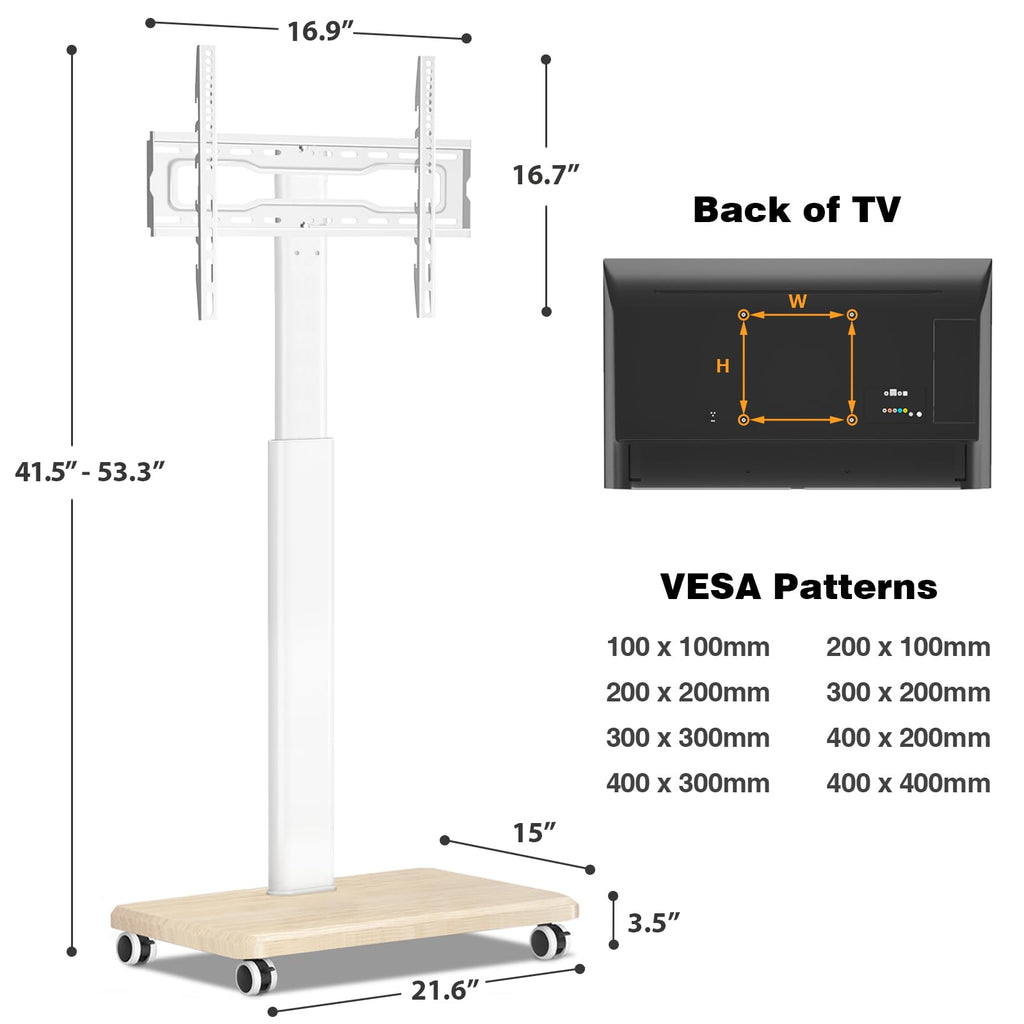 Rolling TV Stand for 32-70 Inch TVs Y60327