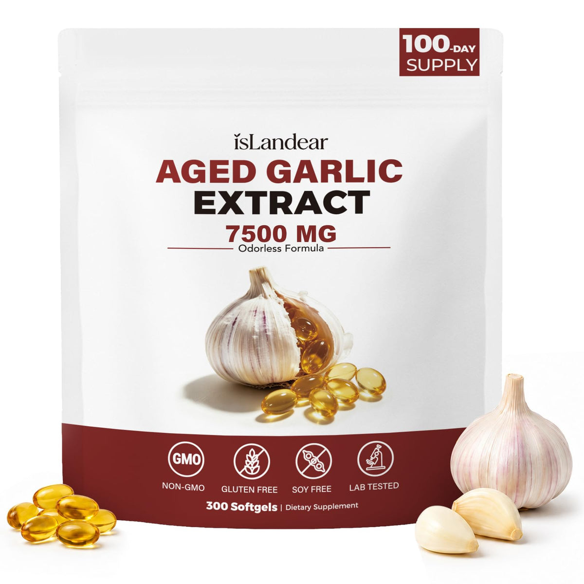 Odorless Aged Garlic Extract 7500mg 300 Softgels L14867
