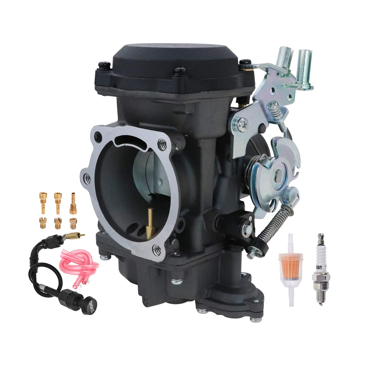 40mm Carburetor & Choke Cable with Spark Plug Fuel Filter Jets O387330